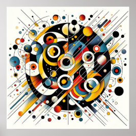 Geometrische Energiestöße - Abstrakte Circle Art Poster