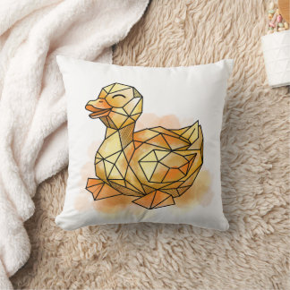 Geometrische Ente Süße Polygone Wasservögel Kunst Kissen