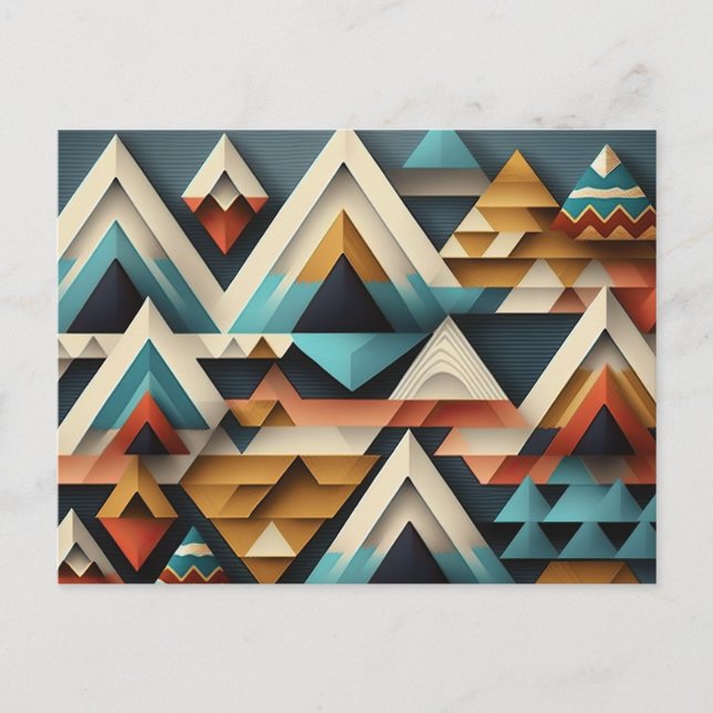 Geometrische Erdtöne Textur Aztec Tribal Postkarte (Vorderseite)