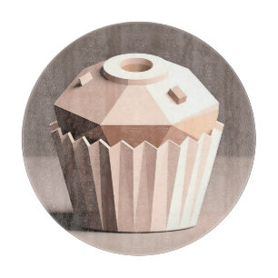 Geometrische facettierte Cupcake-Kunst Schneidebrett