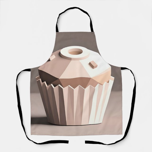 Geometrische facettierte Cupcake-Kunst Schürze (Vorderseite)