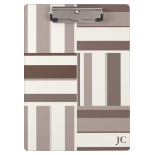 Geometrische FarbblockRechtecke - braun und beige Klemmbrett