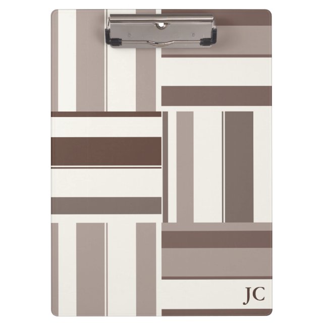 Geometrische FarbblockRechtecke - braun und beige Klemmbrett (Vorderseite)