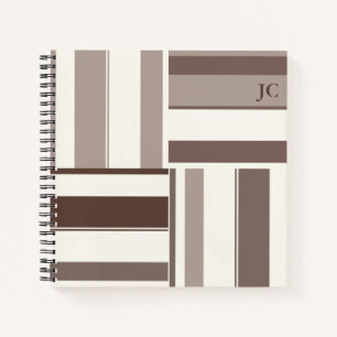 Geometrische FarbblockRechtecke - braun und beige Notizbuch
