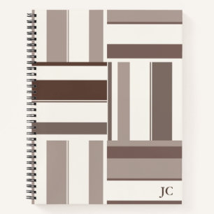 Geometrische FarbblockRechtecke - braun und beige Notizbuch