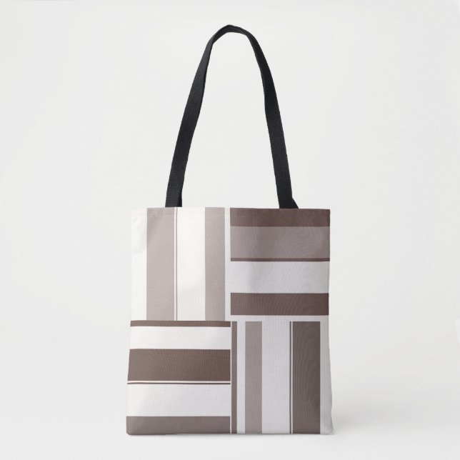 Geometrische FarbblockRechtecke - braun und beige Tasche (Vorderseite)