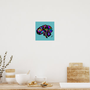 Geometrische Farben und Blumenposter Poster