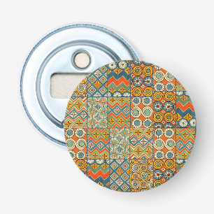 Geometrische farbenfrohe antike ägyptische Grafik Flaschenöffner