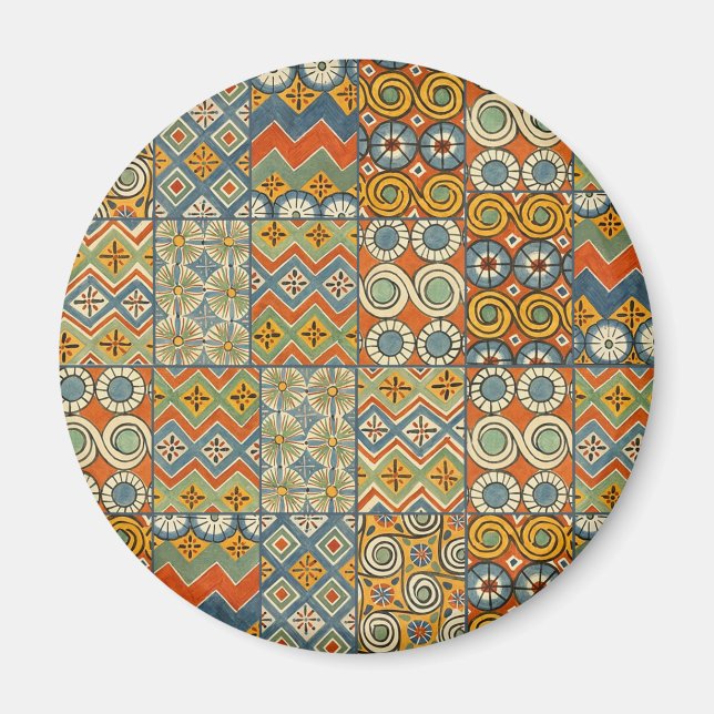 Geometrische farbenfrohe antike ägyptische Grafik Magnet (Vorne)