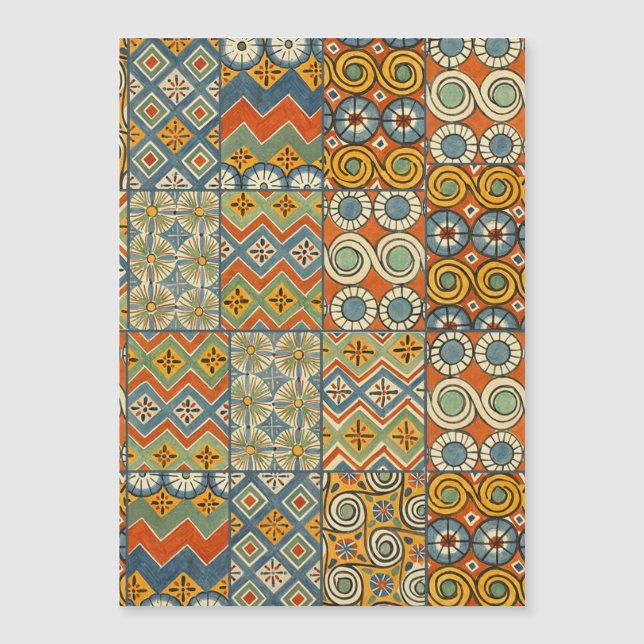 Geometrische farbenfrohe antike ägyptische Grafik Magnetkarte (Vorderseite)