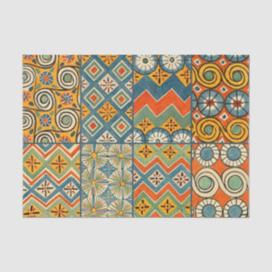 Geometrische farbenfrohe antike ägyptische Grafik Seidenpapier