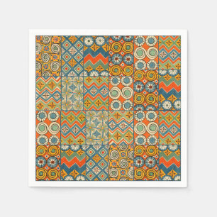 Geometrische farbenfrohe antike ägyptische Grafik Serviette