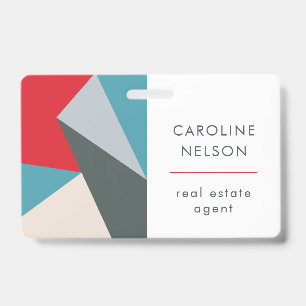 Geometrische farbenfrohe moderne abstrakte Immobil Ausweis