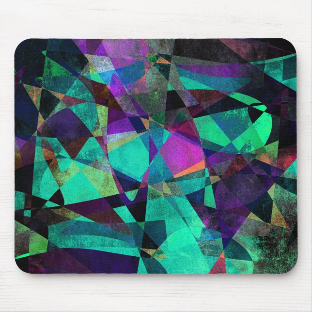 Geometrische, farbenfrohe, originelle Abstrakte Ku Mousepad (Vorne)