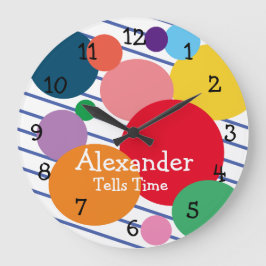 Geometrische farbige Formen Kinderzimmer Große Wanduhr