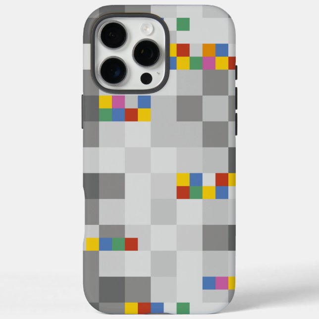 Geometrische Farbquadrate für moderne Kunst Grau-M iPhone 16 Pro Max Hülle (Rückseite)