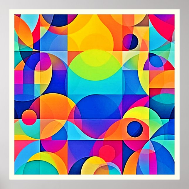 Geometrische Farbsymphonie Poster (Vorne)