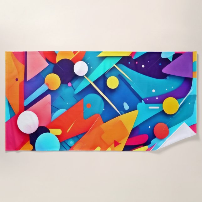 Geometrische FarbSymphonie Strandtuch (Vorderseite)