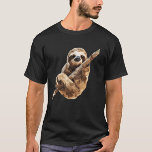 Geometrische Faultier Low-Poly-Tierkunst T-Shirt