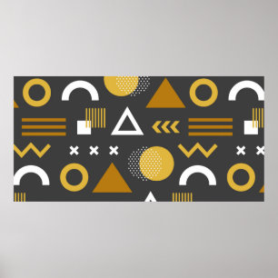 Geometrische Figuren nahtlos Muster-Design. Vintag Poster