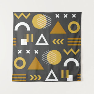 Geometrische Figuren nahtloses Musterdesign. Vinta Wandteppich