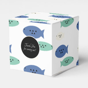 Geometrische Fischblaue Partygeschenkbox Geschenkschachtel