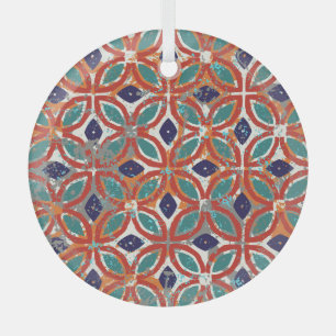 Geometrische Fliesen: ethnischer Vintager Hintergr Ornament Aus Glas