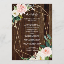 Geometrische, florale Hochzeit aus Holz