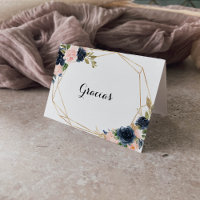 Geometrische, florale Hochzeitskarte