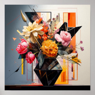 Geometrische florale Kunst Poster