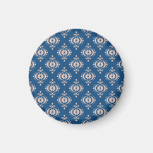 Geometrische Folklore Damaskus-Ornament der Ikat Magnet