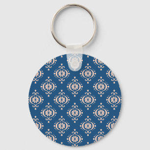 Geometrische Folklore Damaskus-Ornament der Ikat Schlüsselanhänger