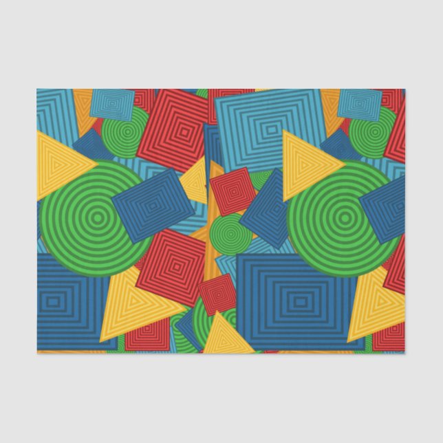 Geometrische Form-Collage (helle Farben) Seidenpapier (Vorderseite)