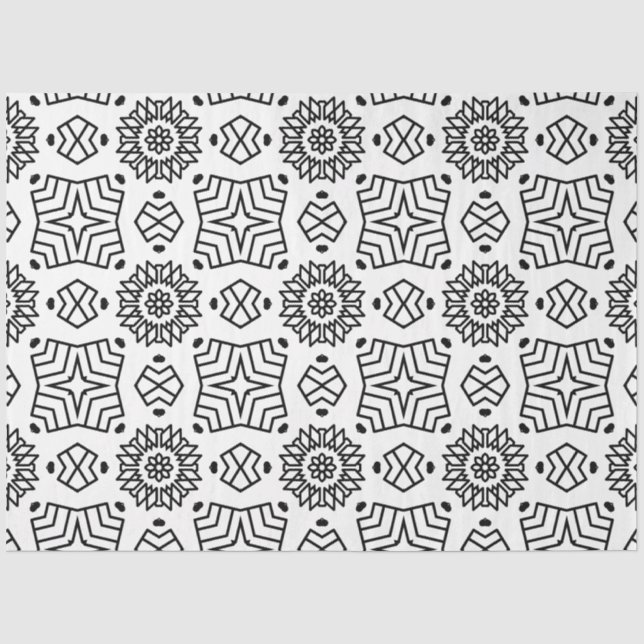 Geometrische Form der Schwarz-weißen großen Sonnen Seidenpapier (Vorderseite)