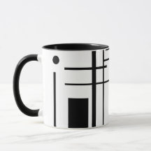 Geometrische Form-Kaffee-Schwarzweiss-Tasse