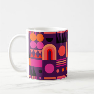 Geometrische Formen Abstrakt Nahtloses Muster. Kaffeetasse