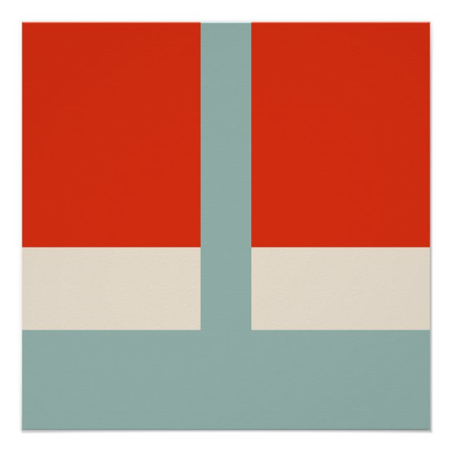 Geometrische Formen Abstrakt Red Grau Poster (Vorderseite)