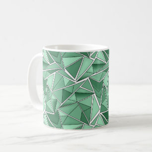 Geometrische Formen abstraktes grünes Muster Kaffeetasse