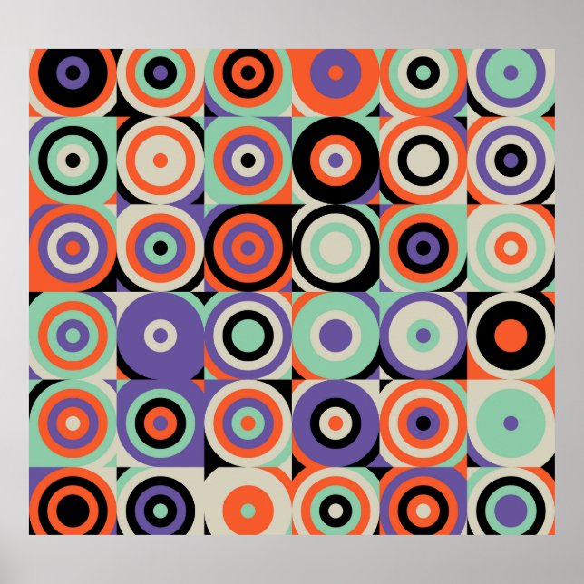 Geometrische Formen, Abstraktes Vintages Design. Poster (Vorne)