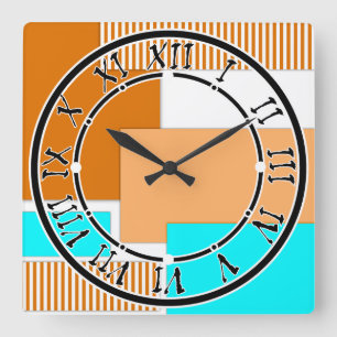 Geometrische Formen aus Papier Quadratische Wanduhr