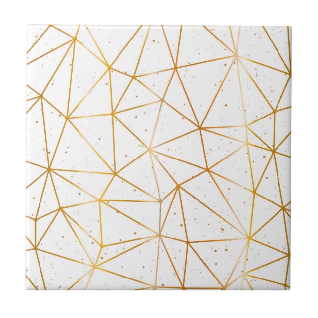 geometrische Formen aus weißem Gold Fliese (Vorderseite)