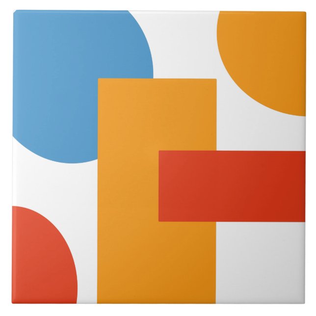 Geometrische Formen der modernen Abstrakten Kunst Fliese (Vorderseite)