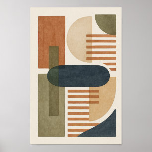 Geometrische Formen des abstrakten Erdknochens Poster