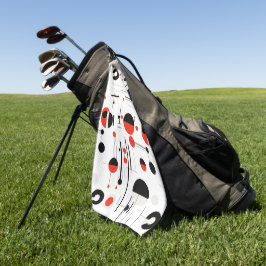 geometrische Formen des Bauhauses in schwarz rot a Golfhandtuch