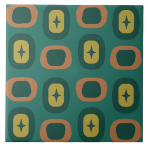 Geometrische Formen des Retro Mitteljahrhunderts A Fliese