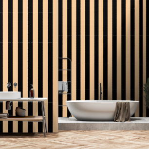 Geometrische Formen des schwarzen Peach Strips Tapete