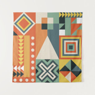 Geometrische Formen, flacher einfacher Hintergrund Wandteppich
