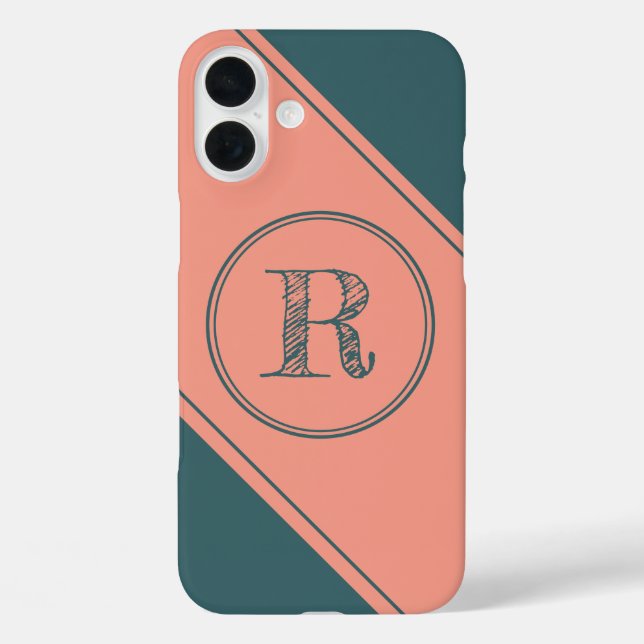 Geometrische Formen für moderne Anfangsbuchstaben  iPhone 16 Plus Hülle (Rückseite)