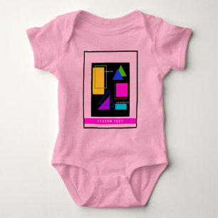 GEOMETRISCHE FORMEN GEMUSTERT NEON RETRO 80'S FASH BABY STRAMPLER