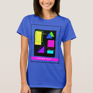 GEOMETRISCHE FORMEN GEMUSTERT NEON RETRO 80'S FASH T-Shirt
